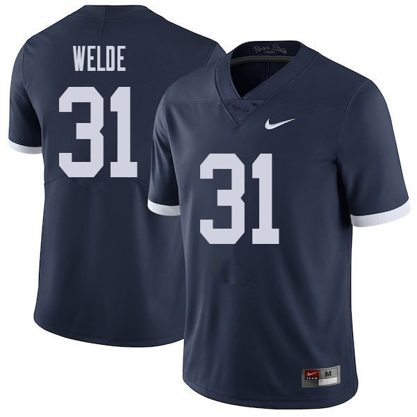 Men #31 Christopher Welde Penn State Nittany Lions College Throwback Football Jerseys Sale-Navy